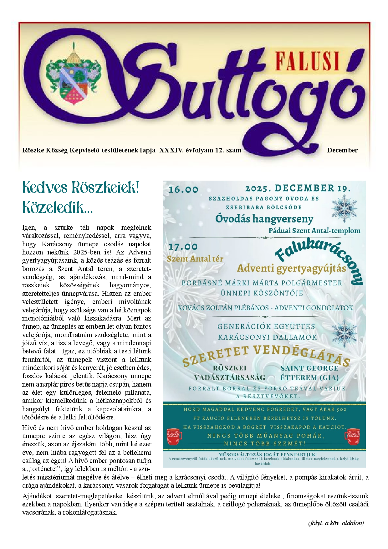 Falusi Suttog 2025. december