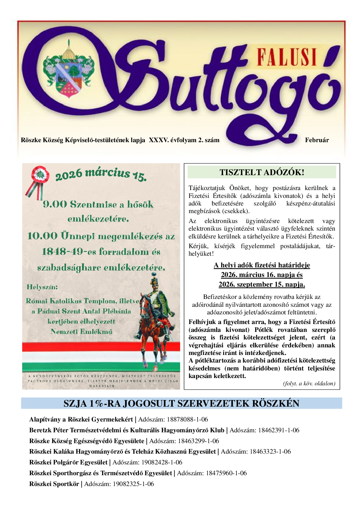 Falusi Suttog� 2026. febru�r