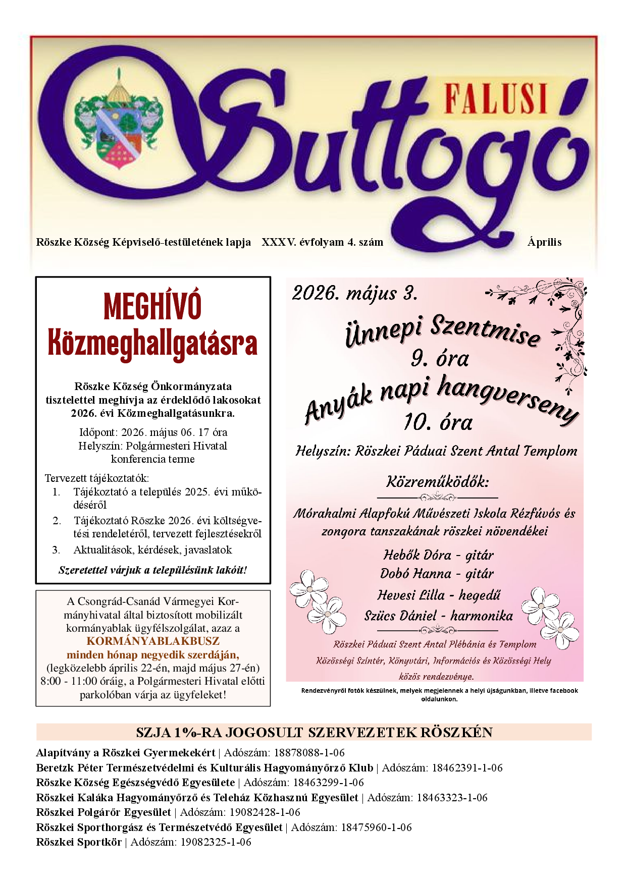 Falusi Suttog� 2026. �prilis