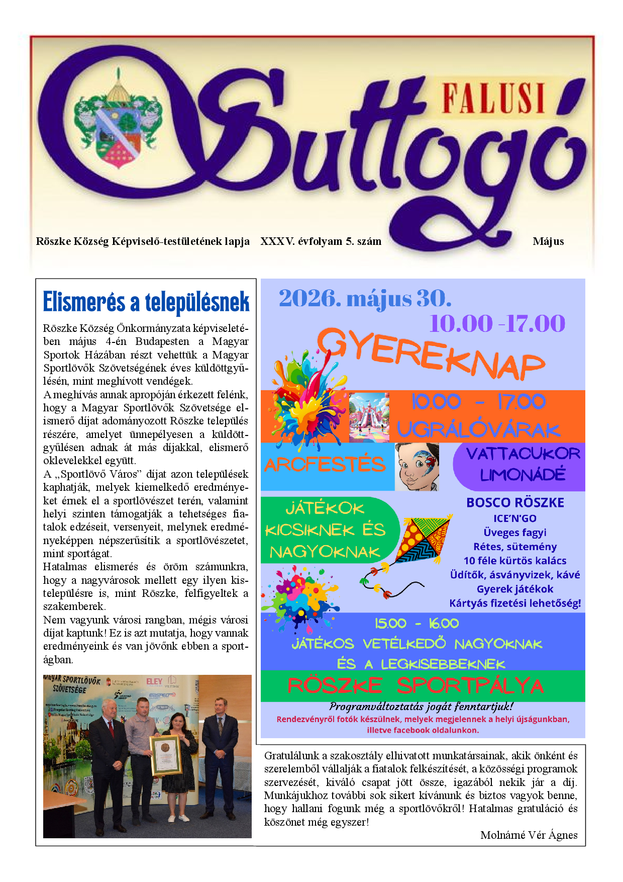 Falusi Suttog� 2026. m�jus